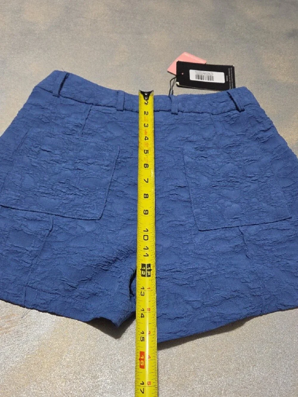 PrettyLittleThing Navy Textured High Waist Shorts
